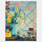 Frühlingsbukett, Lammfleisch/Wein/Blume Fleecedecke (Vorderseite)
