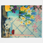 Frühlingsbukett, Lammfleisch/Wein/Blume Fleecedecke (Vorderseite (Horizontal))