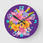Frühlingsbukett Runde Wanduhr (Vorderseite)
