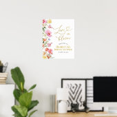 Frühlingsbunte Blumen-Hochzeitsdusche-Willkommenss Poster (Heimbüro)