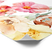 Frühlingsbunte Blumen-Hochzeitsdusche-Willkommenss Poster (Ecke)