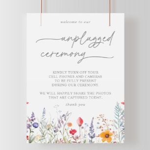 Frühlingsbunte Wildblumen-Unplugged-Zeremonie Poster