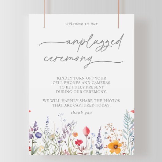 Frühlingsbunte Wildblumen-Unplugged-Zeremonie Poster