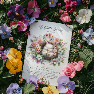 Frühlingsbunter Blumenstrauß Baby Girl Dusche Einladung