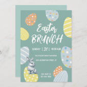 Frühlingsbunter Ostereier Feiertagskarte (Vorne/Hinten)