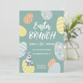 Frühlingsbunter Ostereier Feiertagskarte (Stehend Vorderseite)