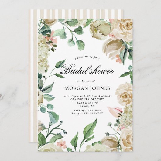 Frühlingscreme Blumendusche Einladung (Vorne/Hinten)