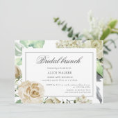 Frühlingscreme Floral Bridal Brunch Einladung (Stehend Vorderseite)