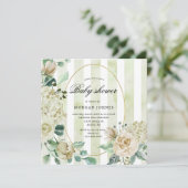 Frühlingscreme Garten Quadrat Kinderdusche Einladu (Stehend Vorderseite)