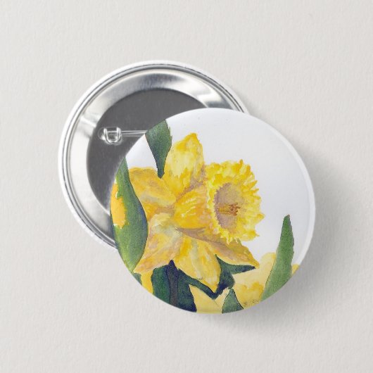 Frühlingsdaffodien Button (Vorne & Hinten)