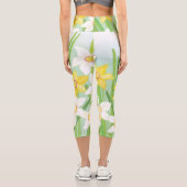 Frühlingsdaffodien Capri Leggings (Rückseite)
