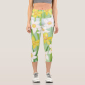Frühlingsdaffodien Capri Leggings (Vorderseite)