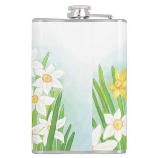 Frühlingsdaffodien Flachmann (Rückseite)