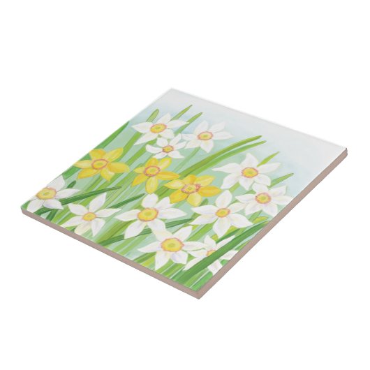 Frühlingsdaffodien Fliese (Seite)