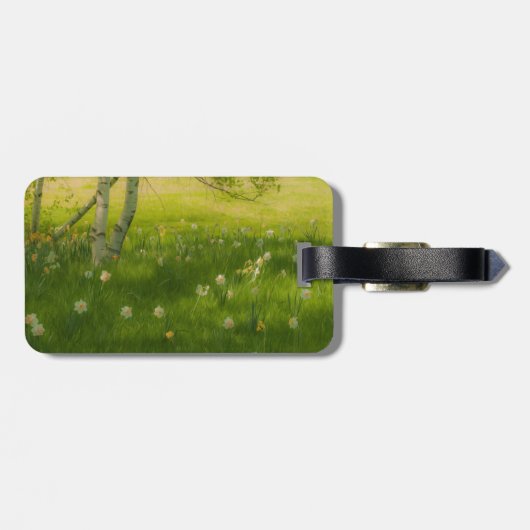 Frühlingsdaffodien Gepäckanhänger (Rückseite horizontal)