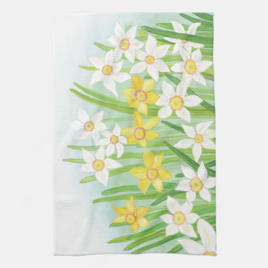 Frühlingsdaffodien Geschirrtuch (Vertikal)