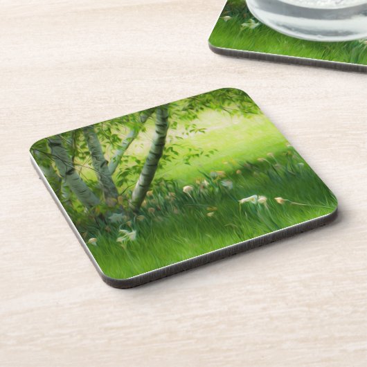 Frühlingsdaffodien Getränkeuntersetzer (Linke Seite)