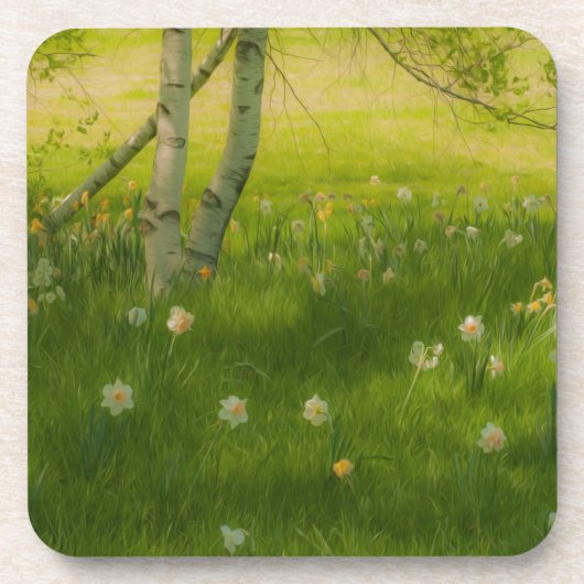 Frühlingsdaffodien Getränkeuntersetzer (Vorderseite)