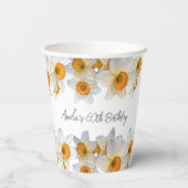 Frühlingsdaffodien jeden Geburtstag Pappbecher (Rückseite)