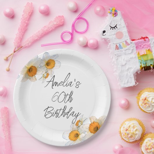 Frühlingsdaffodien jeden Geburtstag Pappteller (Party)