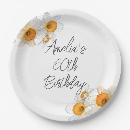 Frühlingsdaffodien jeden Geburtstag Pappteller (Vorderseite)