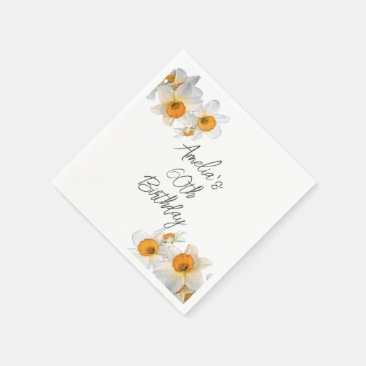 Frühlingsdaffodien jeden Geburtstag Serviette (Ecke)