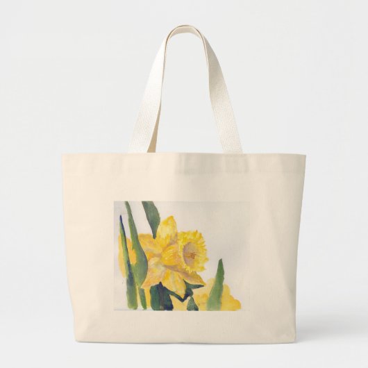 Frühlingsdaffodien Jumbo Stoffbeutel (Vorne)