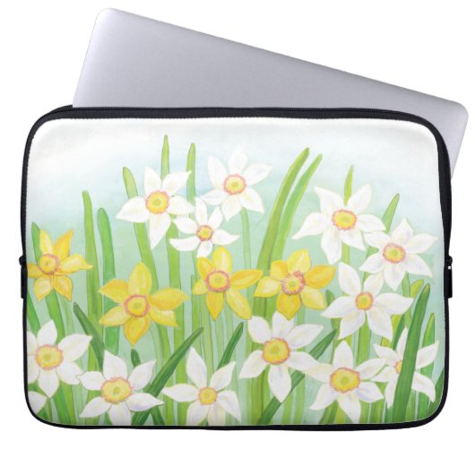 Frühlingsdaffodien Laptopschutzhülle (Vorderseite)