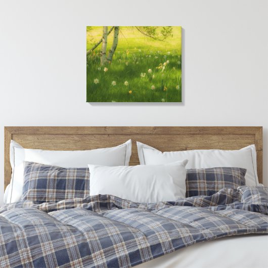 Frühlingsdaffodien Leinwanddruck (Insitu (Schlafzimmer))