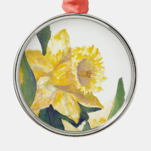 Frühlingsdaffodien Ornament Aus Metall