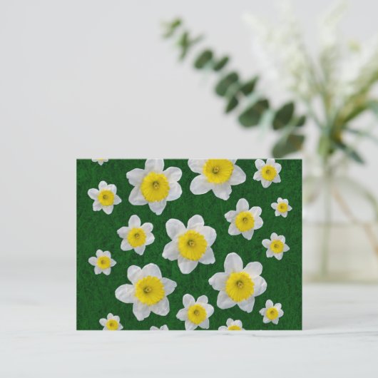 Frühlingsdaffodien Postkarte (Stehend Vorderseite)