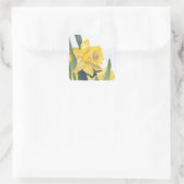 Frühlingsdaffodien Quadratischer Aufkleber (Tasche)