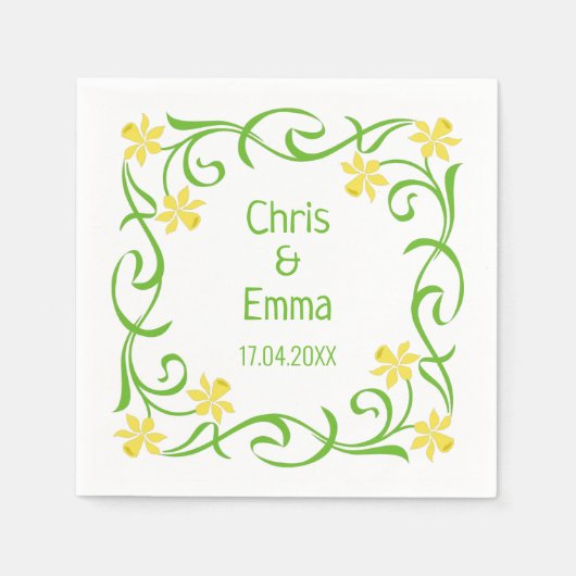 Frühlingsdaffodien Serviette (Vorderseite)