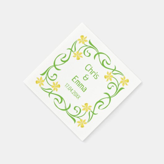 Frühlingsdaffodien Serviette (Ecke)