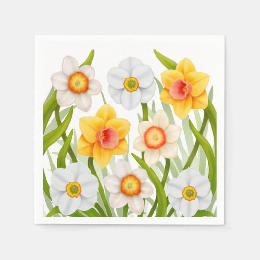 Frühlingsdaffodische Blume Napkins Serviette (Vorderseite)