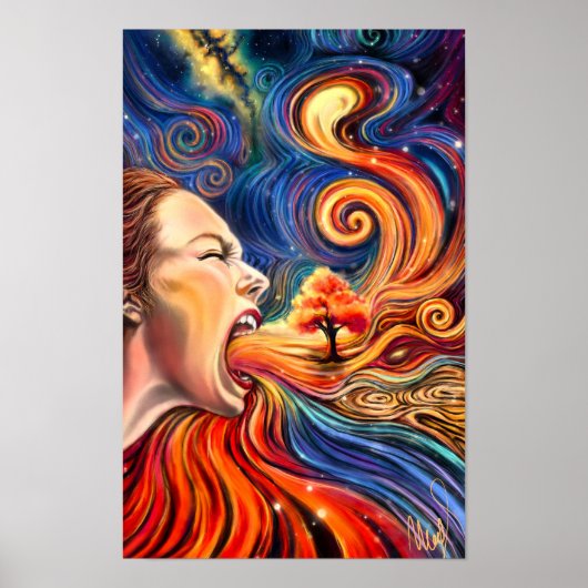 Frühlingsdamenplakat - Malerei Poster (Vorne)