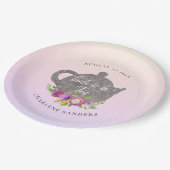 Frühlingsdämmerung Ranunculus und Rose Ombre Brida Pappteller (Schrägansicht)