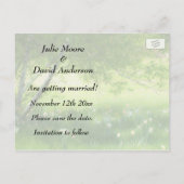 Frühlingsdärme, die Hochzeiten speichern das Datum Ankündigungspostkarte (Rückseite)