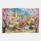 Frühlingsdorf Geschirrtuch (Horizontal)