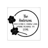 Frühlingsdüdel rund Form Rücksendeadresse Gummistempel (Prägung)