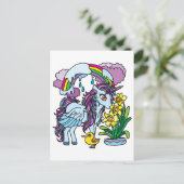 Frühlingsdüdel und Einhorn Postkarte (Stehend Vorderseite)
