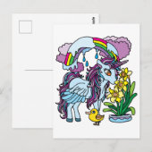 Frühlingsdüdel und Einhorn Postkarte (Vorne/Hinten)