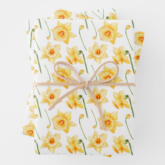 Frühlingsduft Gelb Rustikale Blüte Geschenkpapier Set (Beispiel)