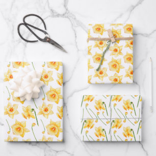 Frühlingsduft Gelb Rustikale Blüte Geschenkpapier Set