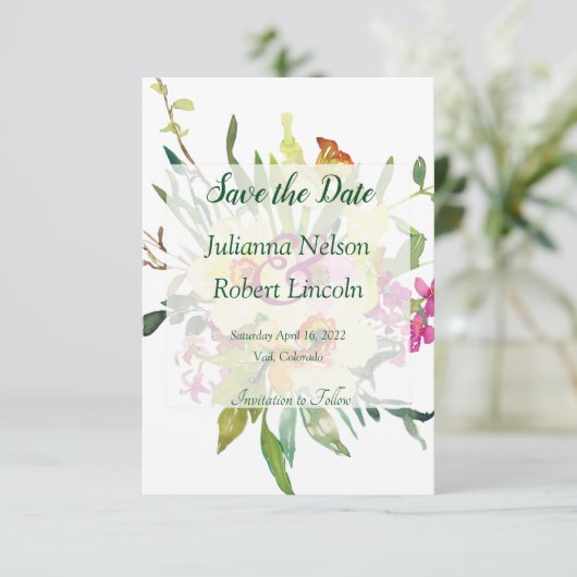 Frühlingsduft Save the Date Einladung (Stehend Vorderseite)