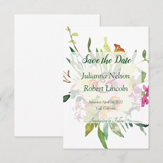 Frühlingsduft Save the Date Einladung (Vorne/Hinten)