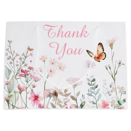 Frühlingsdusche aus tiefrosa Schmetterling Große Geschenktüte (Vorderseite)