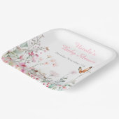 Frühlingsdusche aus tiefrosa Schmetterling Pappteller (Gewinkelt)