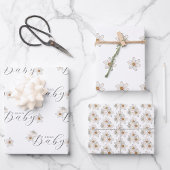 Frühlingsdusche Blume Babydusche Geschenkpapier Set