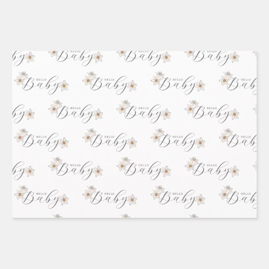 Frühlingsdusche Blume Babydusche Geschenkpapier Set (Vorderseite)